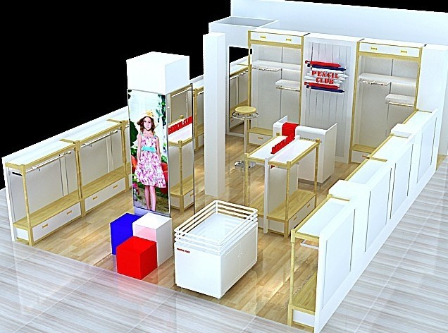 菏泽烤漆展柜制作菏泽童装展柜设计与制作商场超市装修设计