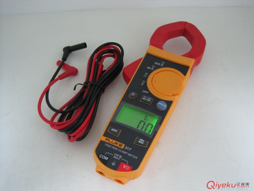 福祿克鉗型表F317真有效值交直流鉗形電流表600A高分辨率有背光