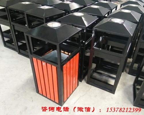 環暢垃圾桶生產廠家供應hc3060戶外木條垃圾桶 鋼板果皮箱原始圖片3