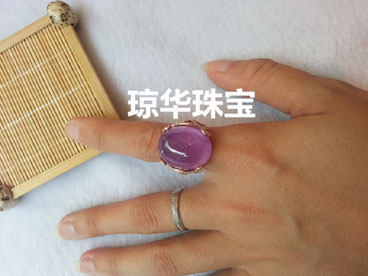 18K翡翠戒指 老翡翠玉料 種水好色辣 