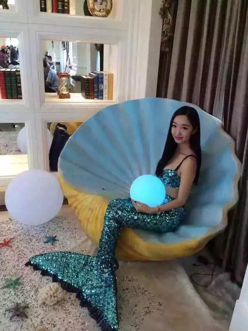 海洋展覽道具模型出租玻璃鋼海豚貝殼美人魚出租原始圖片3