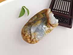 事成翡翠玉器店為您提供價格優惠的trA貨緬甸帶綠wc貔貅翡翠吊墜掛件_trA貨貔貅翡翠吊墜