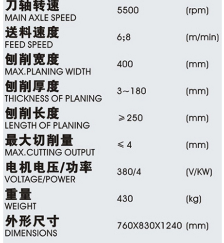 新魯MB102AD/MB102BD單面壓刨