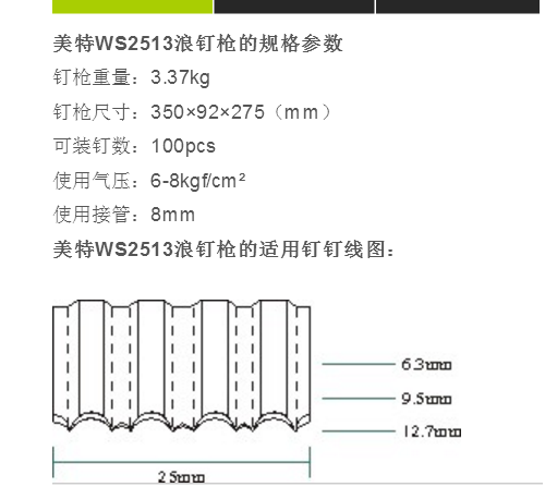 美特WS2513浪釘槍