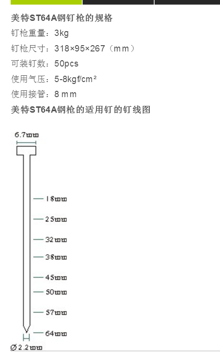 美特ST64A氣動鋼釘槍原始圖片2