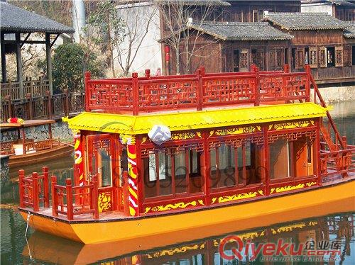 彩色畫舫船 旅游景區(qū)游船 木船 觀光船 電動船