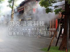 广州咖啡厅喷雾降温设备，户外|步行街降温设备，超节能水雾降温