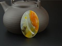 熱銷黃龍玉戒指由謙和玉器提供 創意黃龍玉鑲嵌戒指