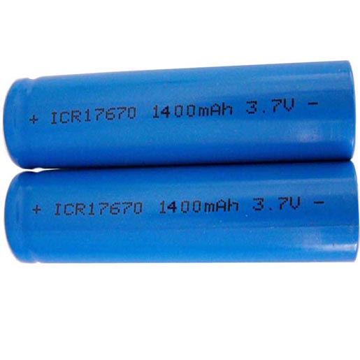 鋰鐵柱式充電電池ICR17670-1400mAh