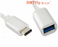 USB 3.1type c對USB3.0 A母OTG數據線 白色 