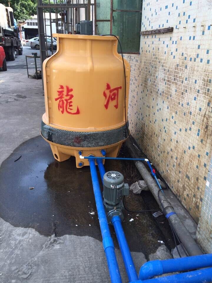 龍河LKT-10冷卻塔 玻璃鋼冷卻塔 圓形冷水塔 注塑機輔機 教學樓小型冷水塔