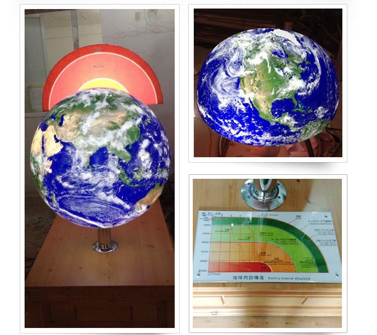 地球内发光构造球模型制作 地球内部构造结构球
