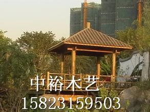 防腐木 炭化木 戶外 四角涼亭 休閑復古 景觀 加大定制原始圖片3