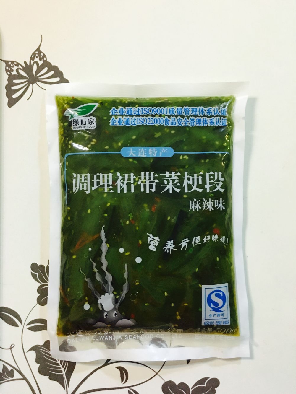 大連綠萬家牌 麻辣裙帶菜梗段500g