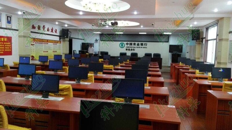gd升降電腦桌 隱藏嵌入式電腦桌 單人培訓電腦桌原始圖片3