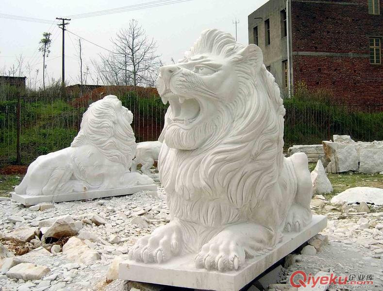 供應大連石獅子，大連漢白玉獅子，大連門口獅子，大連匯豐爬石廠家原始圖片3