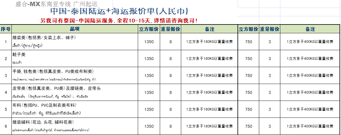  【广州到泰国】海运货运物流运费 曼谷到广州海运专线查询