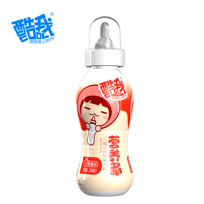 誠(chéng)招飲料代理 酷我營(yíng)養(yǎng)多奶嘴型兒童成長(zhǎng)乳飲 200ml 草莓味
