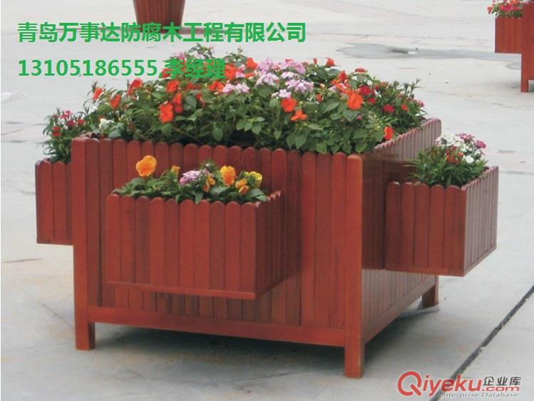 青島即墨防腐木花格花箱庭院秋千