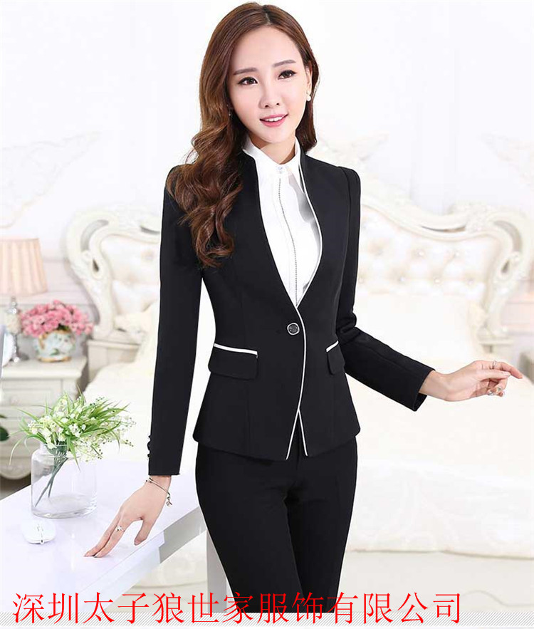 gd職業(yè)女褲套裝_定做精品套裝_女式職業(yè)套裝_短袖女套裝_夏季女褲套裝