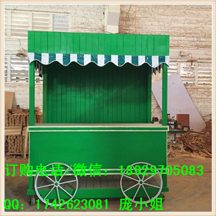 商業區食品fm車，流動木制手推車，商場購物車花車