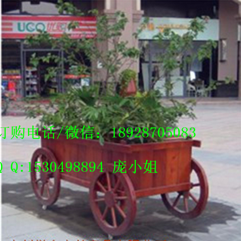 戶外家具廠供應(yīng)佛山景觀花箱式花車 木質(zhì)花車 廠家可定做各類花車原始圖片2