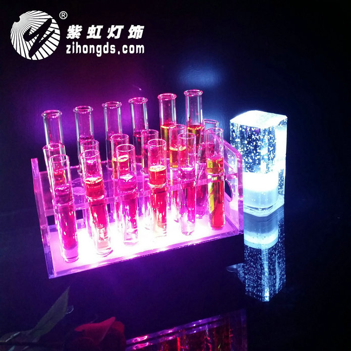 紫虹LED充電試管酒架雞尾酒試管杯架七彩酒吧發(fā)光