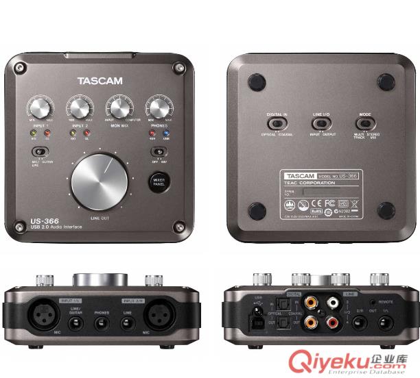 TASCAM US-366 usb 4進6出專業聲卡 K歌聲卡音頻轉換器