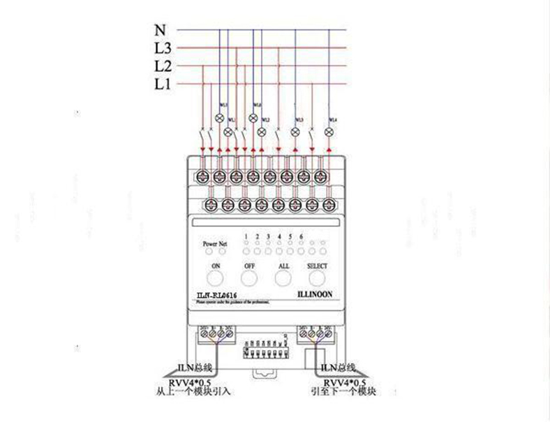 6路20A智能繼電器模塊尺寸示意圖