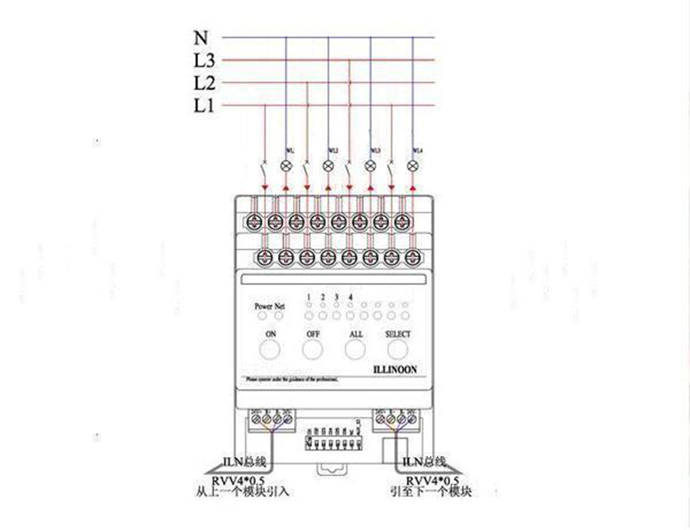 4路16A智能燈光控制模塊廠家【廣東億立諾科技】