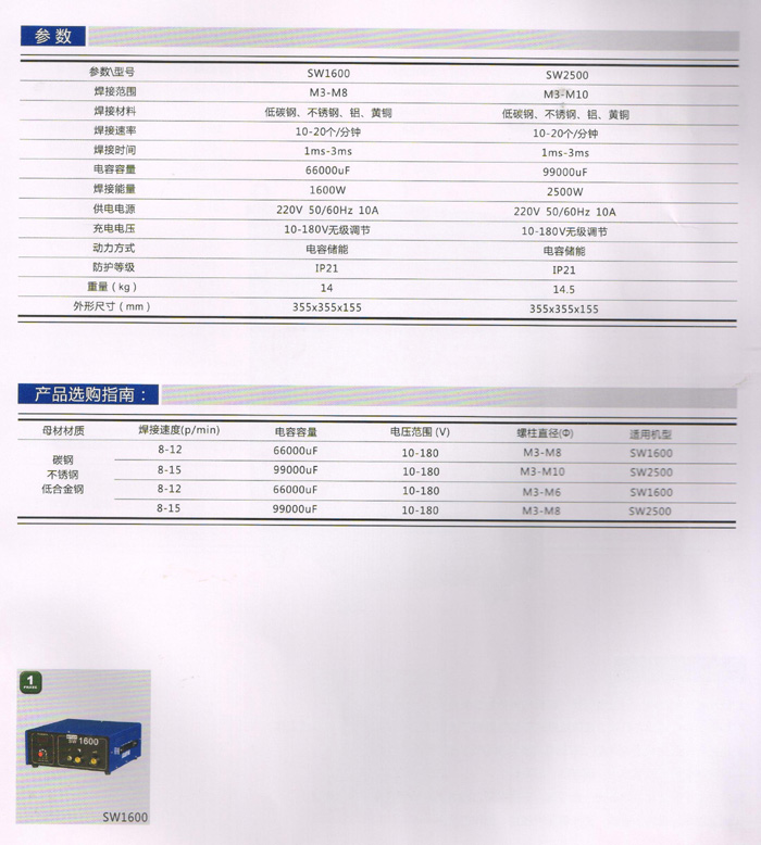 電容儲(chǔ)能式螺柱焊機(jī),SW2500原始圖片3