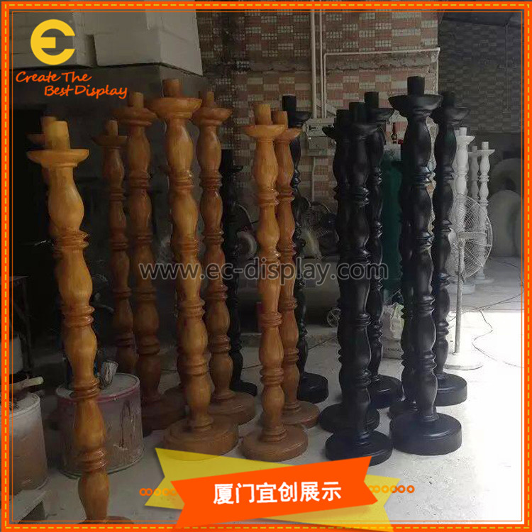 玻璃鋼道具仿真大型木作柱子 商業美陳櫥窗道具店鋪裝飾可定做