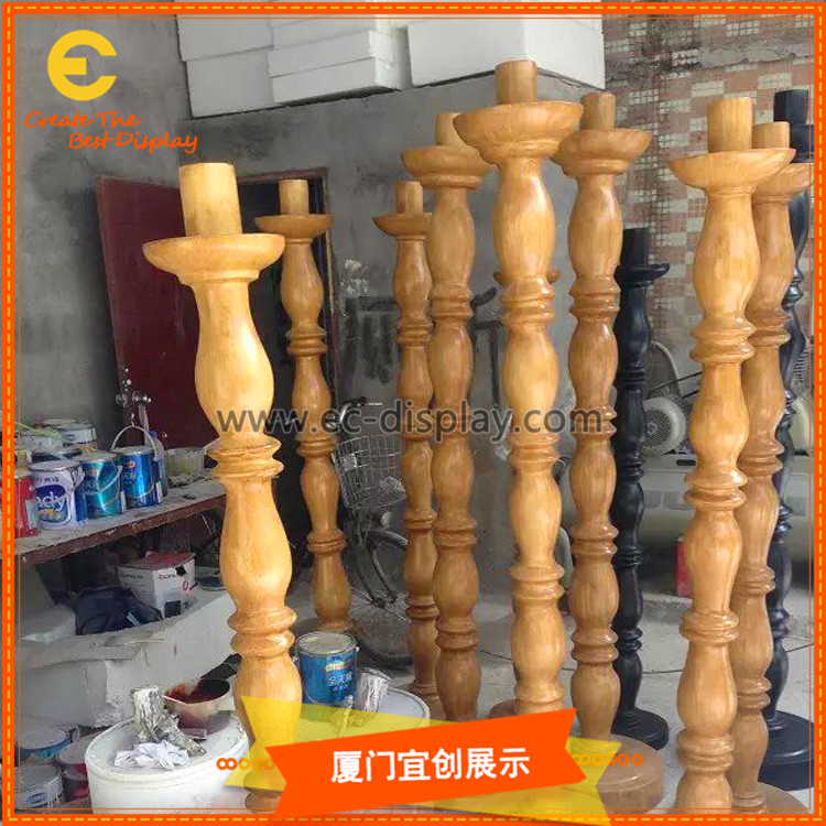 玻璃鋼道具仿真大型木作柱子 商業美陳櫥窗道具店鋪裝飾可定做