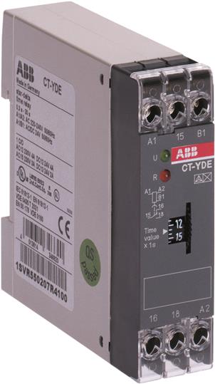 ABB电子时间继电器CT-YDE,1c/o, 0.3-30s,24VAC/DC 220-240VAC