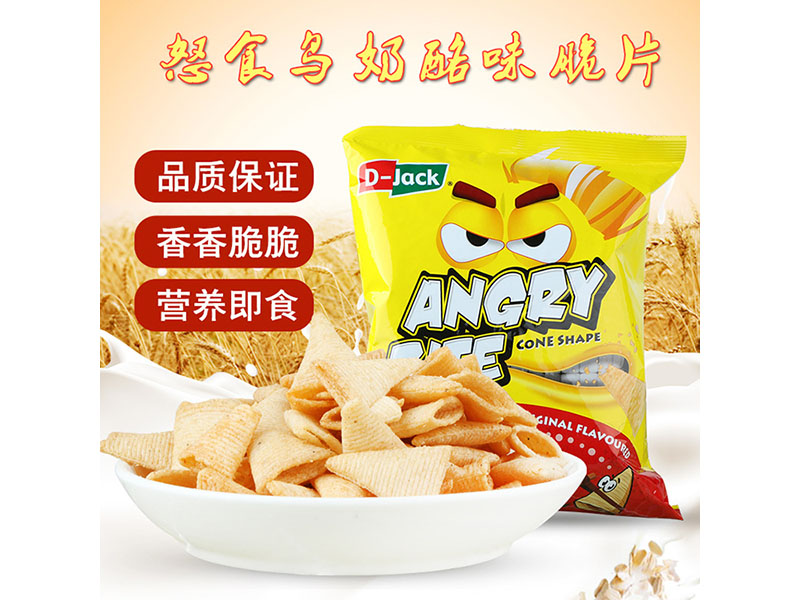 馬來西亞進(jìn)口食品 D-Jack怒食鳥奶酪味香脆片50g 休閑零食膨化