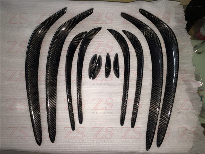 2015奔馳W205新C180 C200 C260升級(jí)改裝碳纖維前杠風(fēng)刀擾流板原始圖片2