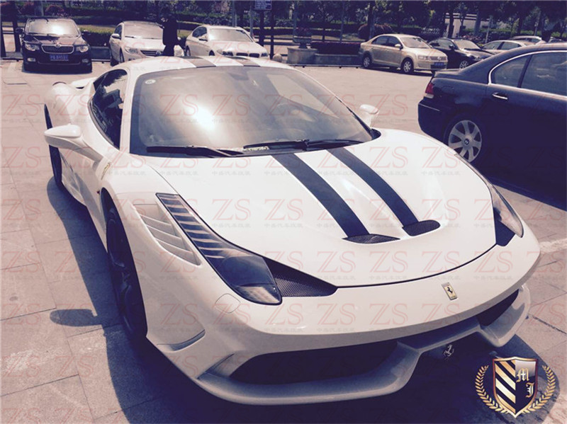 法拉利458改裝包圍 Ferrari F458改 Speciale 碳纖前杠 機蓋