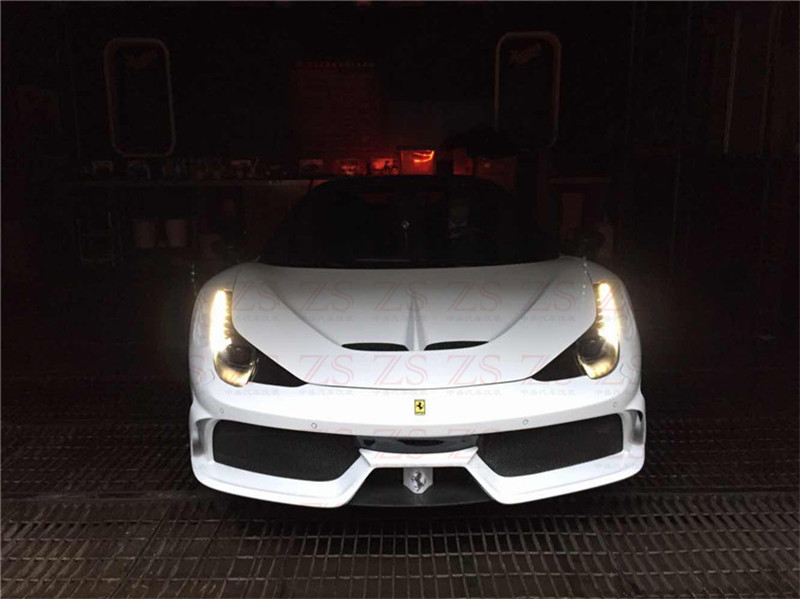 法拉利458改裝包圍 Ferrari F458改 Speciale 碳纖前杠 機蓋