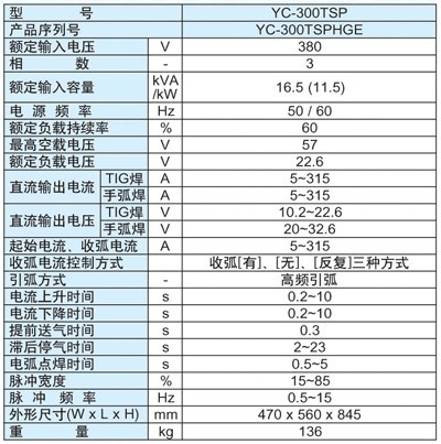 松下直流可控硅氬弧焊機(jī)YC-300TSP