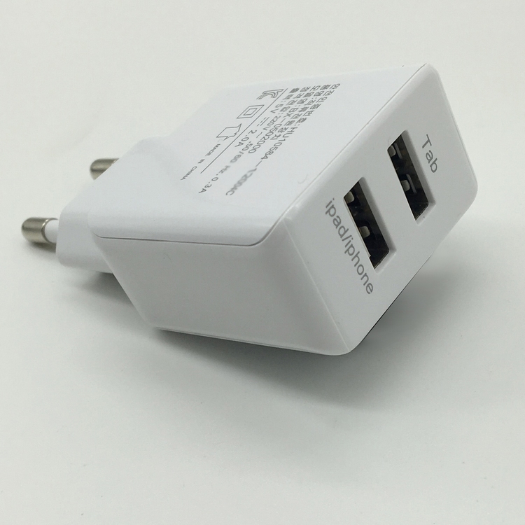 韓規KC認證充電器5V2.1A　雙USB2充電接器for 三星手機